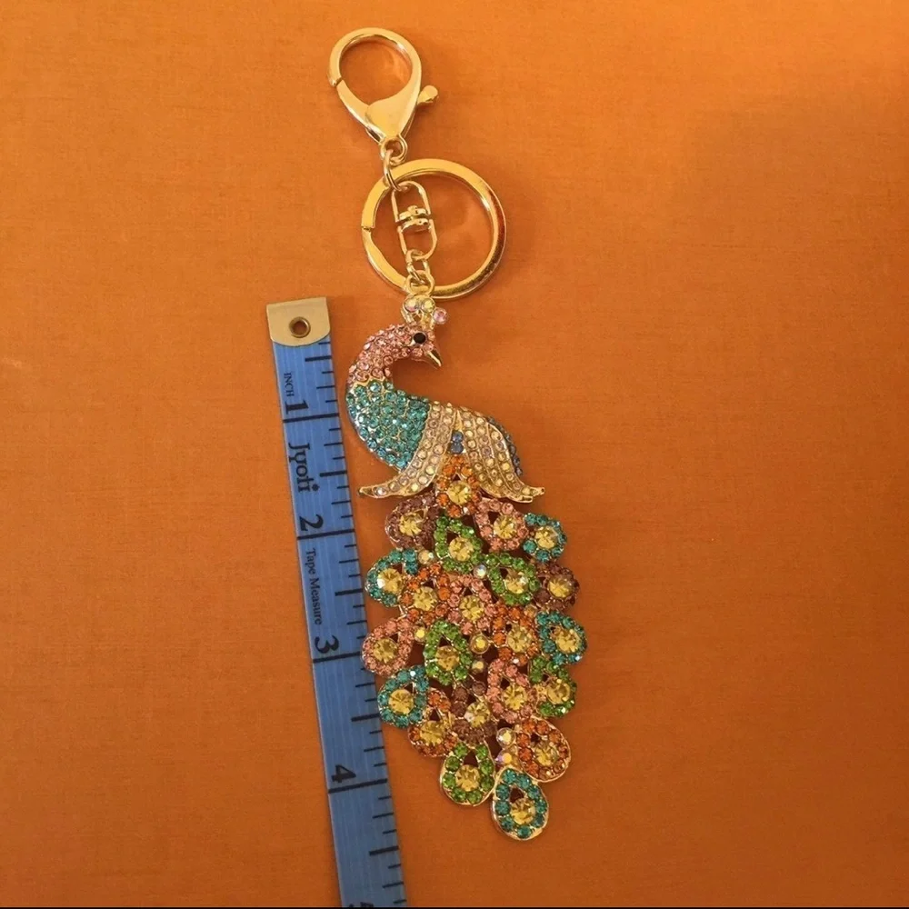 ❤️❤️❤️NEW multi-color large peacock purse charm❤️❤️❤️ - Picture 4 of 9